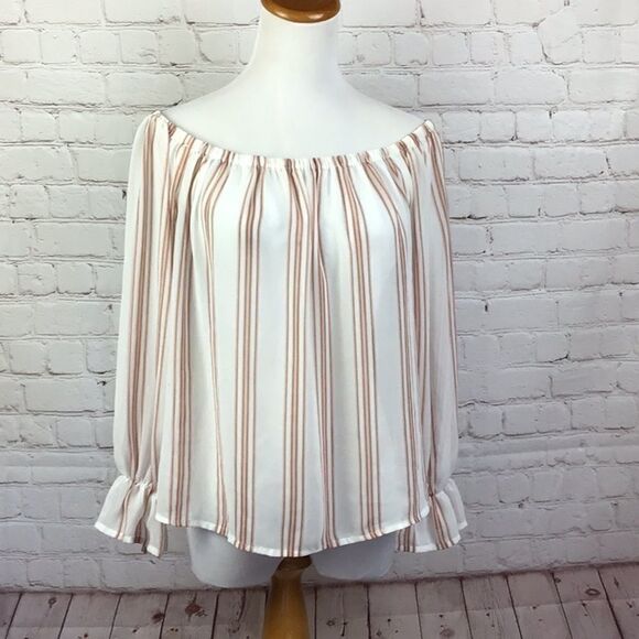 Forever 21 striped off the shoulder tunic top. Med - Picture 2 of 8